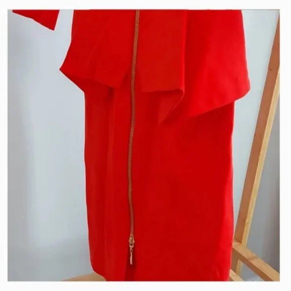 Ted Baker orange Jamtye Structured peplum Zip Dress size 0 nwot - Picture 9 of 14